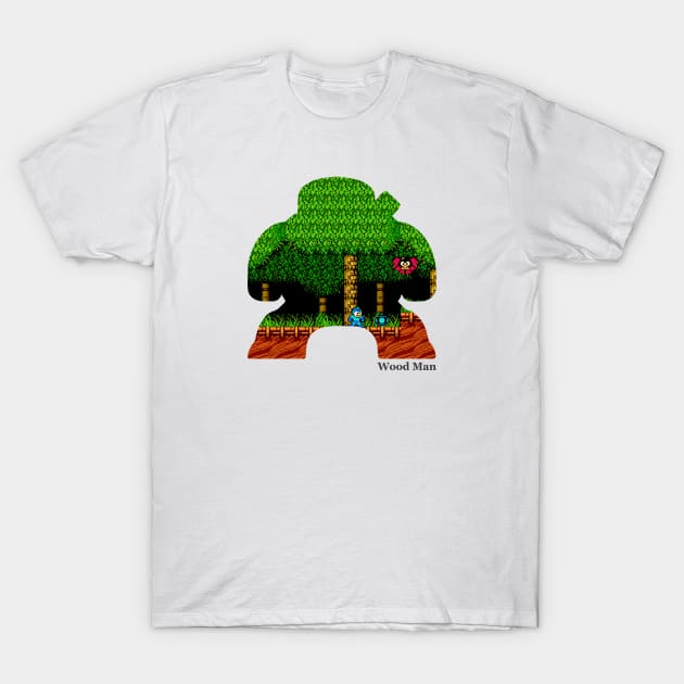 Wood Man Silhouette - Mega Man 2 T-Shirt by Desperado902